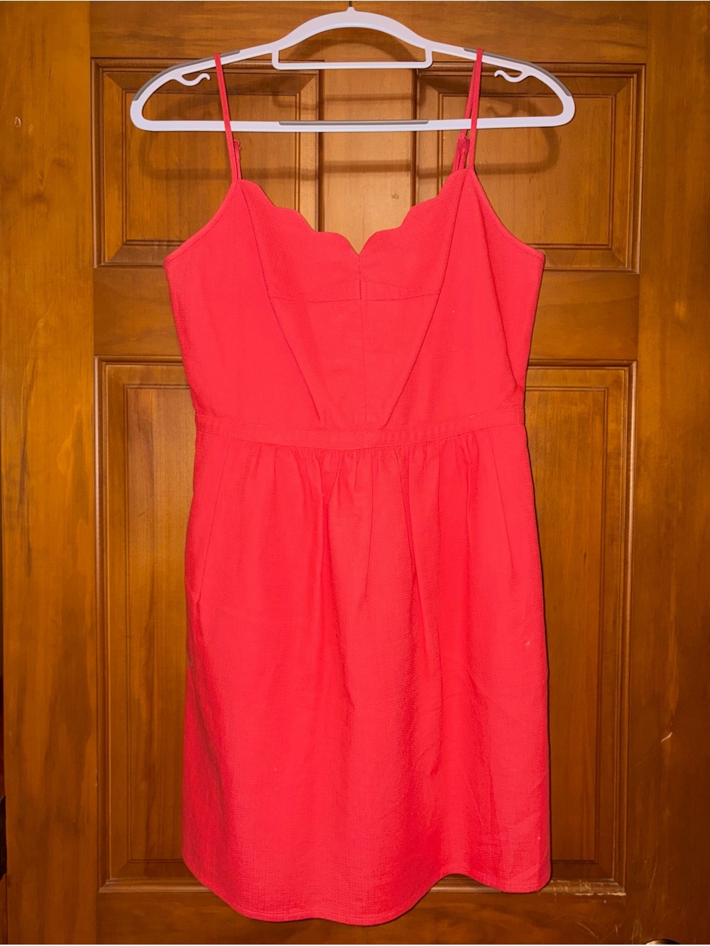 J. Crew Sleeveless Scallop-Neck Pink Dress